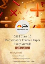 CBSE Class 10th Solved Mathematics Practice Paper 2015 Set-I