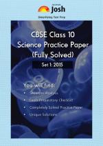 CBSE Class 10th Solved Science Practice Paper 2015 Set-I