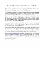 How Cloud Consulting Providers Can Save You Dollars