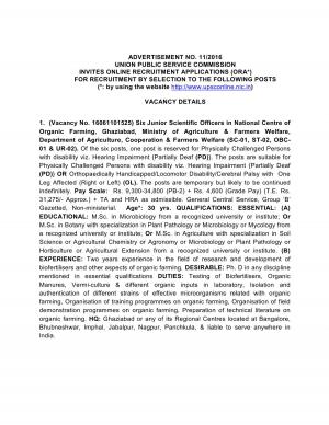 UPSC Recruitment 2016 for 44 Jr. Scientific Officer, Medical Officer and Other Posts, Apply @ upsconline.in