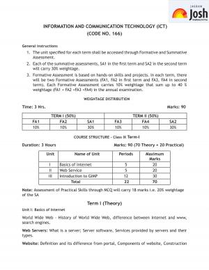 CBSE Class 9 Information and Communication Technology Syllabus 2016 – 2017