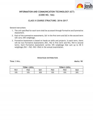 CBSE Class 10 Information and Communication Technology Syllabus 2016 – 2017