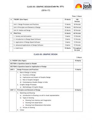 CBSE Class 12 Graphic Design Syllabus 2016 – 2017 