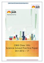 CBSE Class 10th Science Solved Practice Paper SA- I : 2016 -17  eBook
