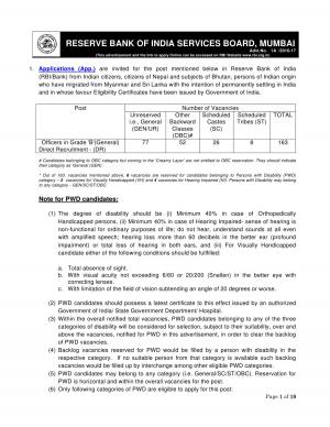 RBI Recruitment 2016 for 163 Officers in Grade 'B'(General) Posts, Apply by 09 August