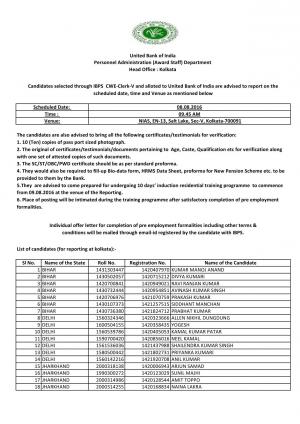 UBI IBPS CWE Clerk V Induction Residential Training Programme Schedule Announced 