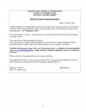 ICT Recruitment 2016 for 12 Faculty & Other Posts 