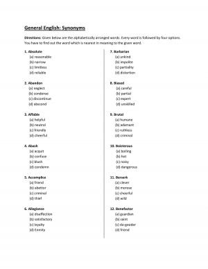 General English Synonyms