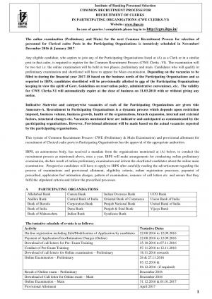 IBPS Clerk 2016 Official Notification Released at ibps.in, 19243 Posts, Apply till 12 September