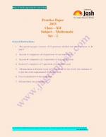 Mathematics  Practice paper set-2 for class 12