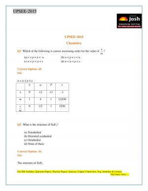 Solved Paper 2015UP SEE1chemistry