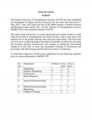 GUTS Recruitment 2016 for 22 Faculty Posts
