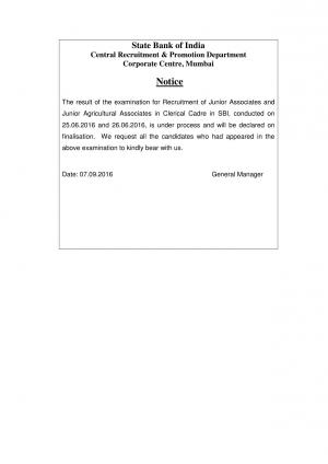SBI Clerk Mains Result 2016 under process, Official update notified at sbi.co.in