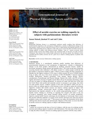 Effect of aerobic exercise on walking capacity in subjects with parkinsonism- literature review