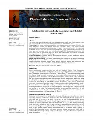 Relationship between body mass index and skeletal muscle mass