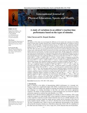 A study of variations in an athlete’s reaction time performance based on the types of stimulus