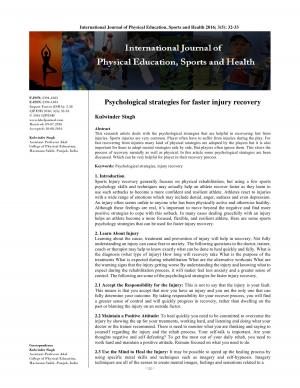 Psychological strategies for faster injury recovery