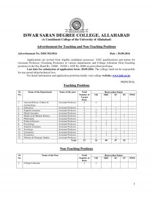 ISDC Recruitment 2016 for 34 Assistant Professor and College Librarian Posts 