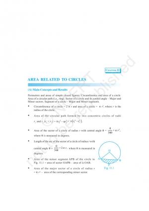 NCERT Exemplar Questions & Solutions CBSE Class 10 Mathematics Chapter 11 Areas Related to Circles