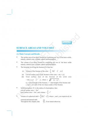 NCERT Exemplar Questions & Solutions CBSE Class 10 Mathematics - Chapter 12 Surface Areas and Volumes