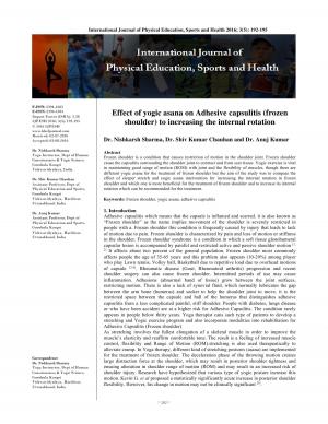 Effect of yogic asana on Adhesive capsulitis (frozen shoulder) to increasing the internal rotation