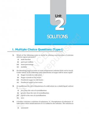 NCERT Exemplar Problems CBSE Class 12 Chemistry - Chapter 2 Solutions 