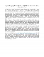 Eyelid Surgery Cost in India – Get A Great New Look at an Affordable Cost