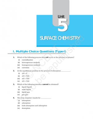 NCERT Exemplar Questions & Solutions: CBSE Class 12 Chemistry – Chapter 5: Surface Chemistry