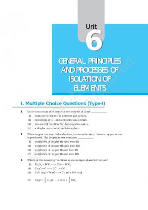 NCERT Exemplar Questions and Solutions CBSE Class 12 Chemistry - Chapter 6 General Principles and Processes of Isolation of Elements