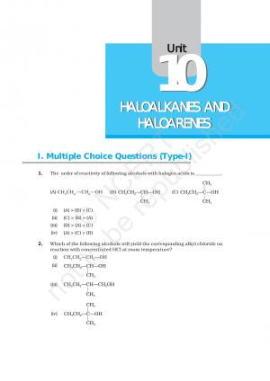 NCERT Exemplar Questions & Solutions CBSE Class 12 Chemistry – Chapter 10 Haloalkanes and Haloarenes