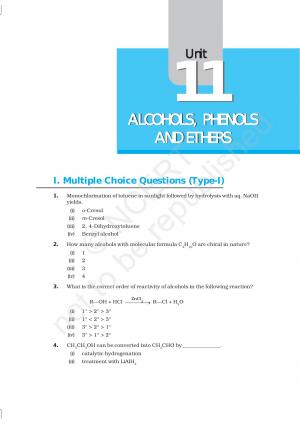 NCERT Exemplar Solutions and Problems Chapter 11 – Alcohols, Phenols and Ethers