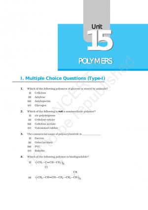 NCERT Exemplar Questions & Solutions: CBSE Class 12 Chemistry – Chapter 15: Polymers