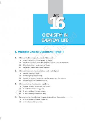 NCERT Exemplar Questions & Solutions: CBSE Class 12 Chemistry – Chapter 16 Chemistry in Everyday Life 