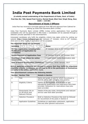 India Post Payment Bank Limited to Recruit 650 Assistant Managers 