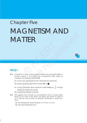 NCERT Exemplar Questions and Answers Class 12 Physics Chapter 5 - Magnetism and Matter