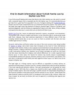 Find In-Depth Information about Turkish Family Law by Seyhan Law Firm