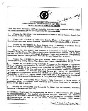 UPSC Recruitment 2016 for 74 Public Prosecutors and Other Posts, Apply by 10 November