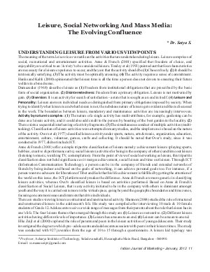 IJM-Jan12-Article2-Leisure, Social Networking And Mass Media: The Evolving Confluence