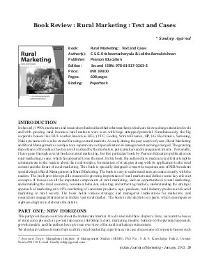 IJM-Jan12-Article8-Book Review: Rural Marketing: Text and Cases