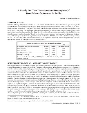 IJM-March12-Article2-A Study On Distribution Strategies Of Steel Manufacturers In India