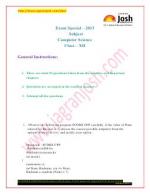 Important Questions for CBSE Class 12  Computer Science Exam 2013