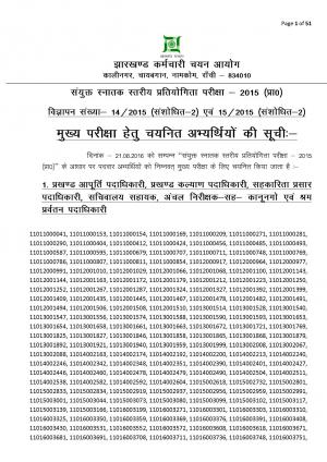 JSSC CGL Prelims Result 2016 has been declared, Check at jssc.in