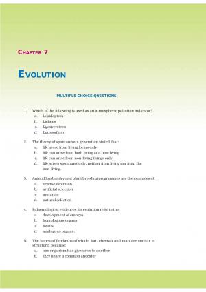 NCERT Exemplar Questions & Solutions CBSE Class 12 Biology Chapter 7 Evolution