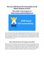Wix.Com DOM Based XSS Vulnerability Put 86 Million Websites At Risk!