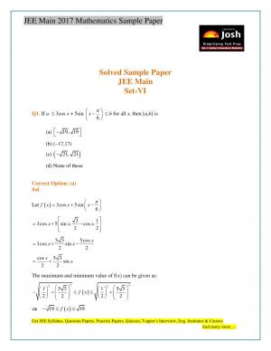 Mathematics JEE Main Sample Paper_new