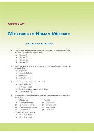 NCERT Exemplar Questions & Solutions CBSE Class 12 Biology Chapter 10 Microbes in Human Welfare