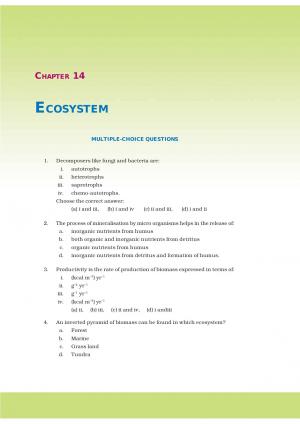NCERT Exemplar Questions & Solutions CBSE Class 12 Biology Chapter 14 Ecosystem