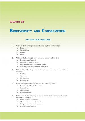 NCERT Exemplar Questions & Solutions CBSE Class 12 Biology Chapter 15 Biodiversity and Conservation