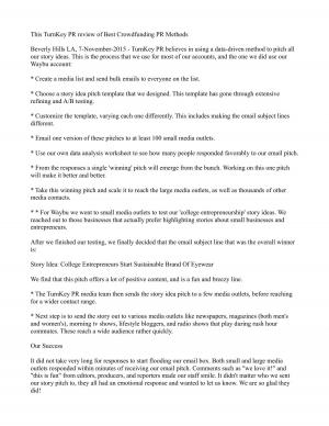 This TurnKey PR review of Best Crowdfunding PR Methods