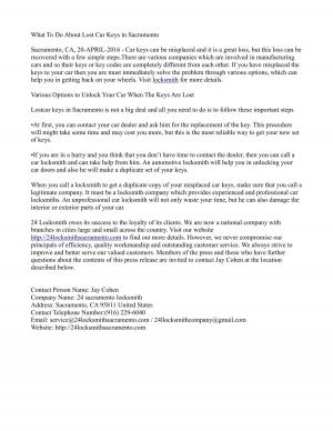 What To Do About Lost Car Keys in Sacramento